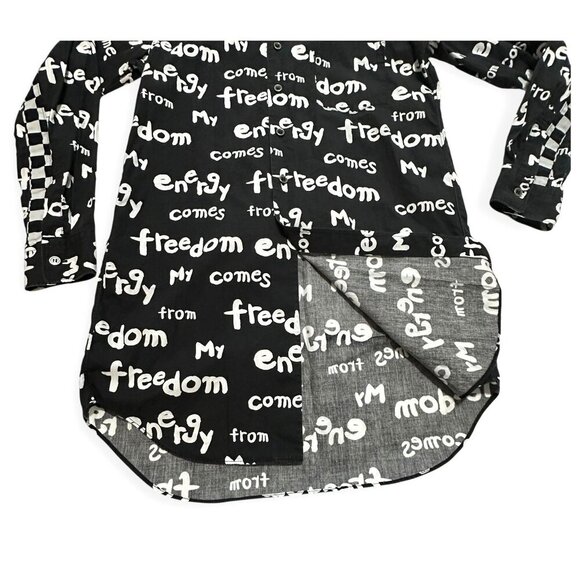 Comme des Garçons BLACK A/W2019 'My Energy Comes From Freedom' Shirt, Size XS - Picture 8 of 16